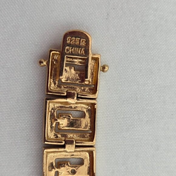 VTG 80s Gold Tone Rhinestone Link Bracelet - Classic Dynasty - Picture 5 of 10